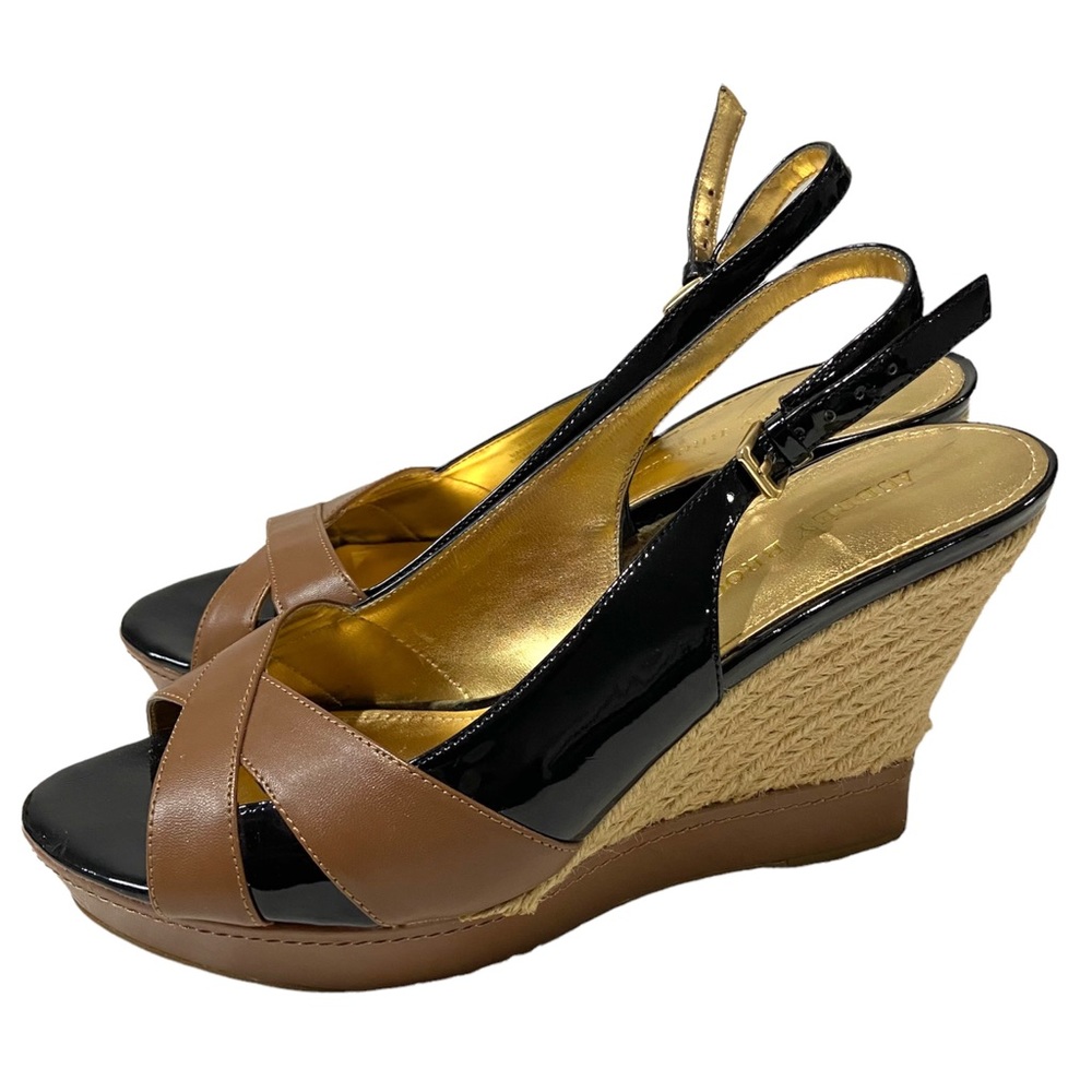 Espadrille Slingback Wedges Black and Brown